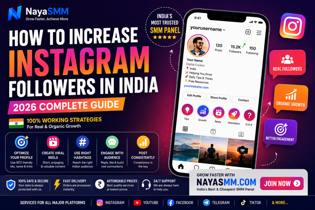 How to increase Instagram followers in India using Instagram SEO, Reels, hashtags, and organic growth strategies in 2026.